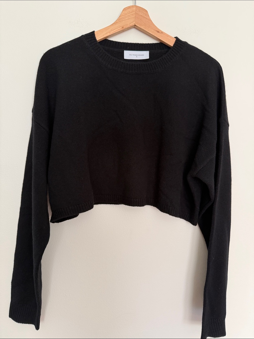 All Things Golden The Cropped Universal Knit 2.0 Merino Wool Cashmere Sweater